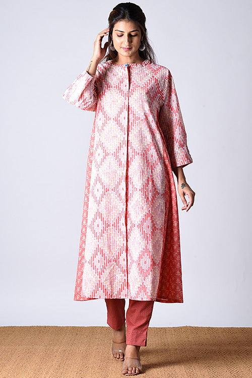Dharan Maahi Kurta Red Block Printed Dress - Image 6