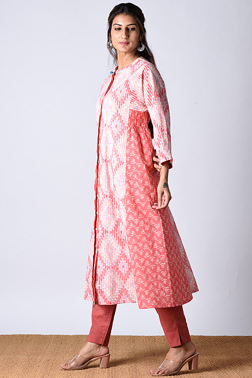Dharan Maahi Kurta Red Block Printed Dress
