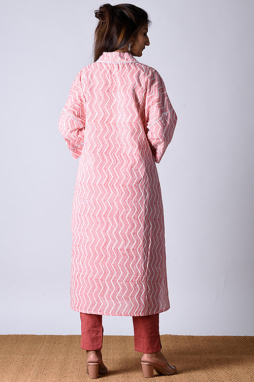 Dharan Kaafsa Kurta Coral Block Printed Kurta/Tunic - Image 4