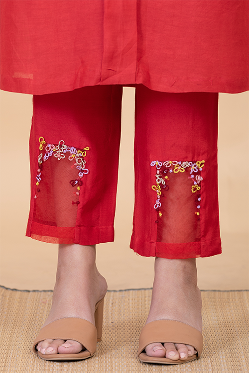 Chambray & Co.'S Zania Applique Vegan Silk Coord Set - Image 2