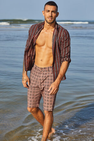 Okhai 'Resilience' Pure Cotton Ajrakh Shorts (Inseam 10)