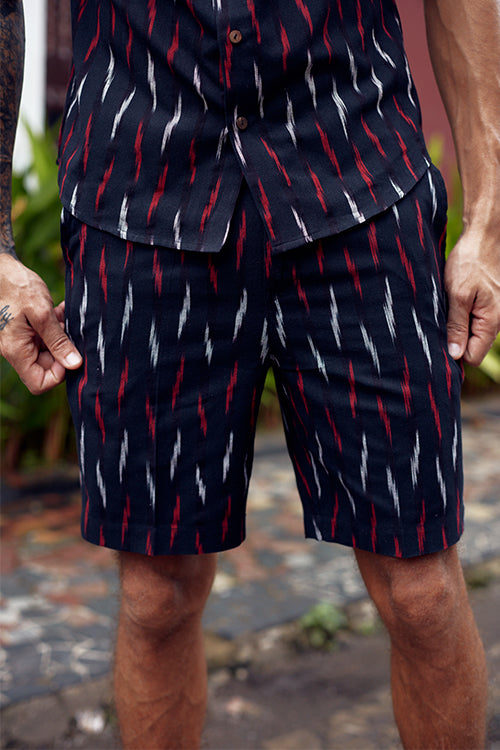 Okhai 'Belief' Pure Cotton Ikat Shorts (Inseam 8) - Image 3