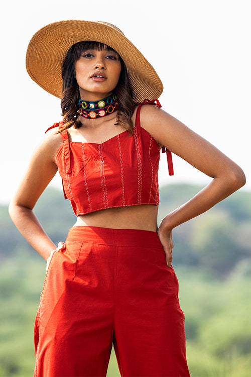 Okhai 'Flame' Pure Cotton Co-ord Pant Set - Image 2