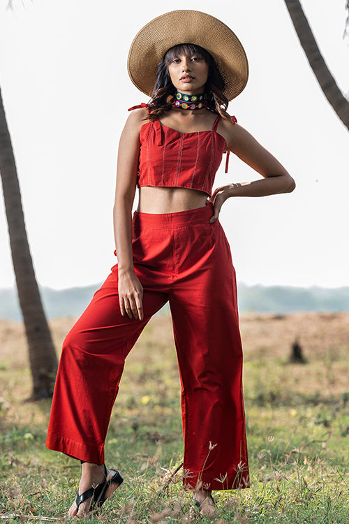Okhai 'Flame' Pure Cotton Co-ord Pant Set - Image 5