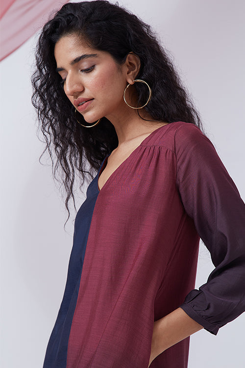 Okhai 'Dusky Sky' Ombre V-Neck Modal Silk Dress - Image 5