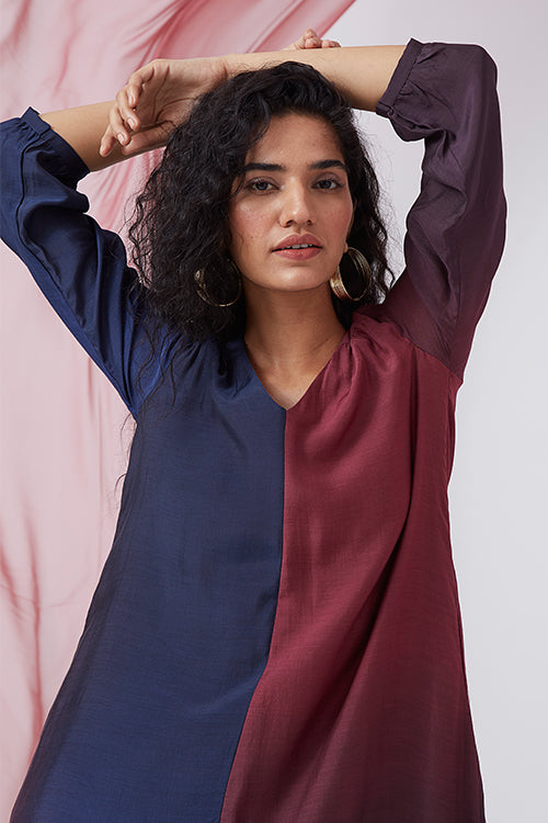 Okhai 'Dusky Sky' Ombre V-Neck Modal Silk Dress - Image 6
