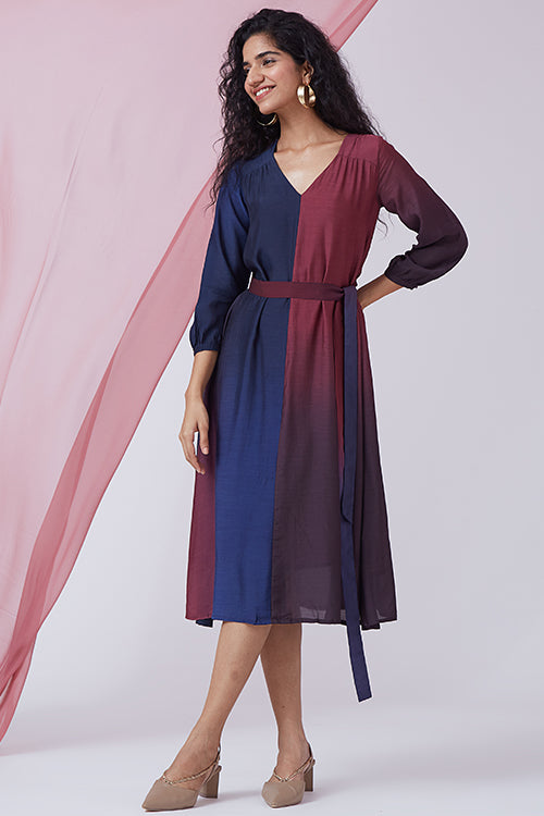 Okhai 'Dusky Sky' Ombre V-Neck Modal Silk Dress - Image 8