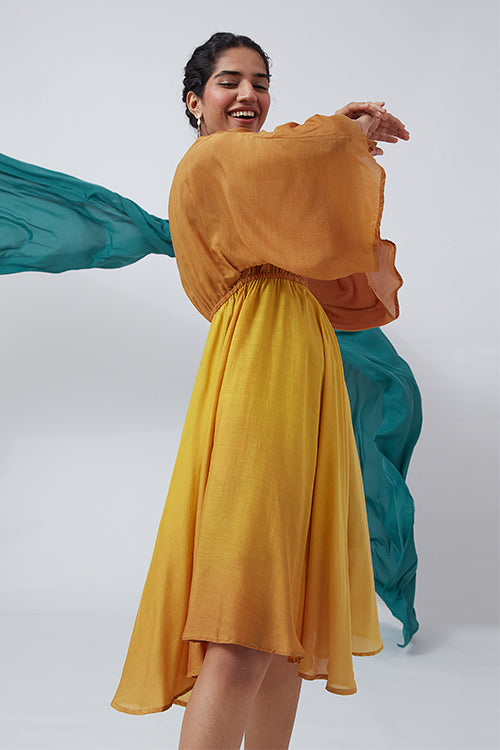 Okhai 'Parisian Dream' Ombre V-Neck Silk Blend Dress - Image 3