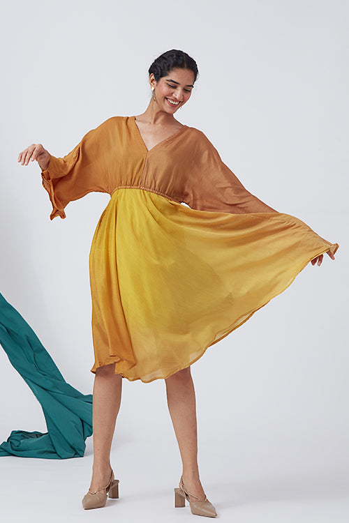 Okhai 'Parisian Dream' Ombre V-Neck Silk Blend Dress - Image 5