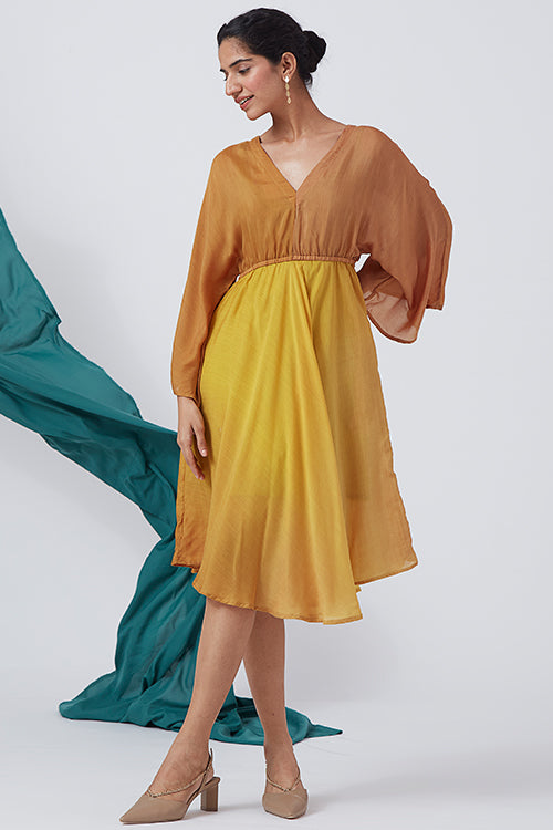 Okhai 'Parisian Dream' Ombre V-Neck Silk Blend Dress - Image 6
