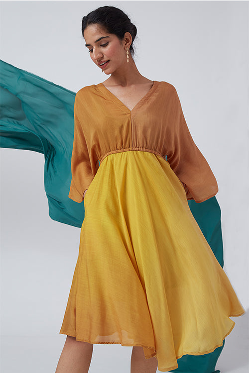 Okhai 'Parisian Dream' Ombre V-Neck Silk Blend Dress - Image 7