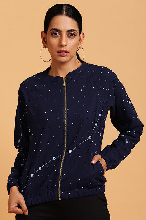 Okhai 'Moonlight' Embroidered Cotton Bomber Jacket - Image 2