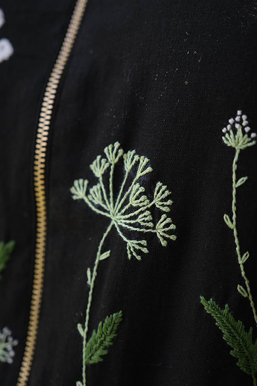 Okhai 'Stellato' Pure Cotton Hand Embroidered Bomber Jacket - Image 7