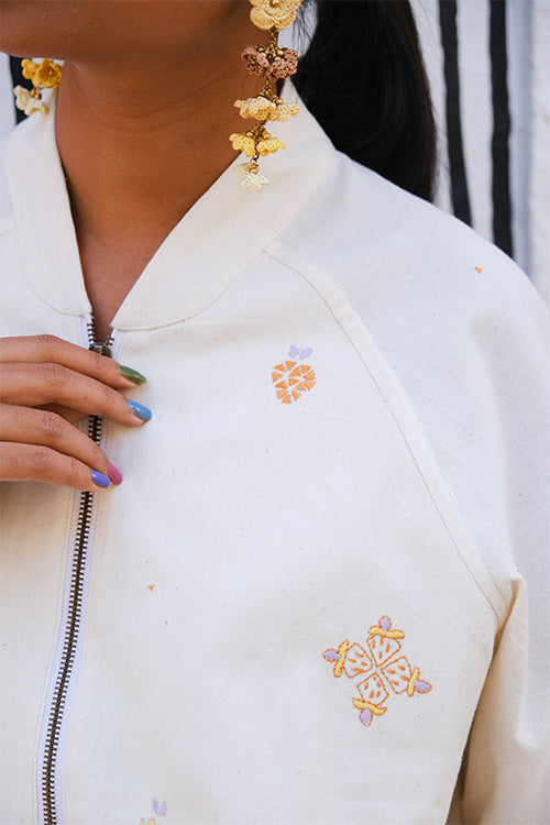Okhai Fruit punch Suf Embroidered Pure Cotton Bomber Jacket - Image 2