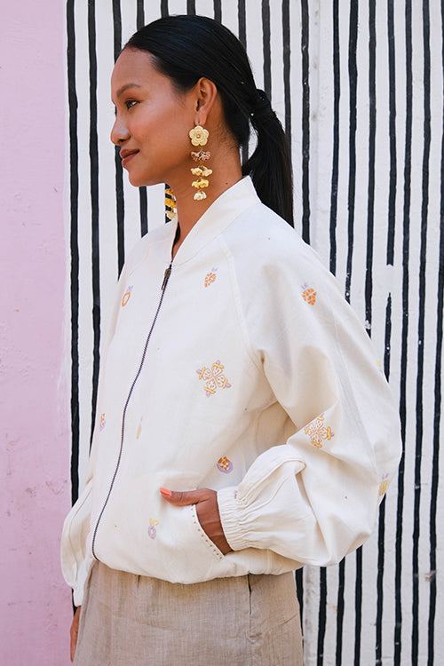 Okhai Fruit punch Suf Embroidered Pure Cotton Bomber Jacket - Image 3