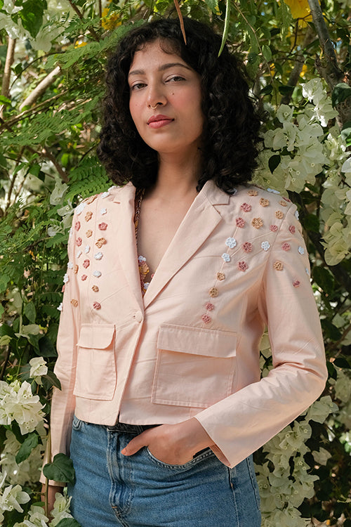 Okhai 'Revival' Pure Cotton Hand Embroidered Blazer - Image 8