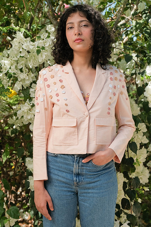 Okhai 'Revival' Pure Cotton Hand Embroidered Blazer - Image 9