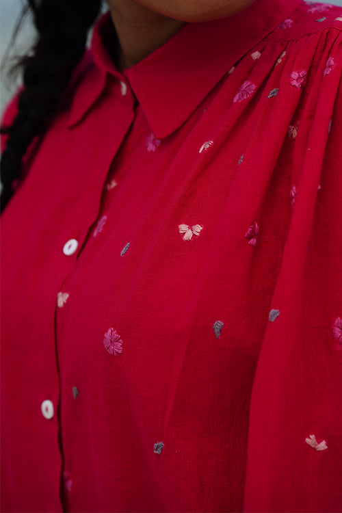 Okhai “Audrey” Hand-embroidered Pure Cotton Pink Dress - Image 5