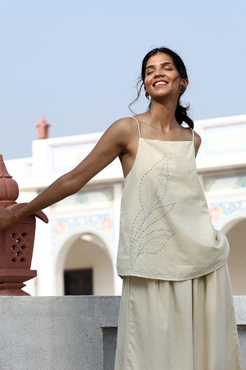 Okhai Ridaa Hand-Embroidery and Beadwork Pure Cotton Top and Pants - Image 5