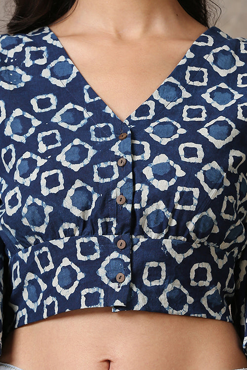 Okhai 'Blossoming' Pure Cotton Hand Block Printed Top - Image 2