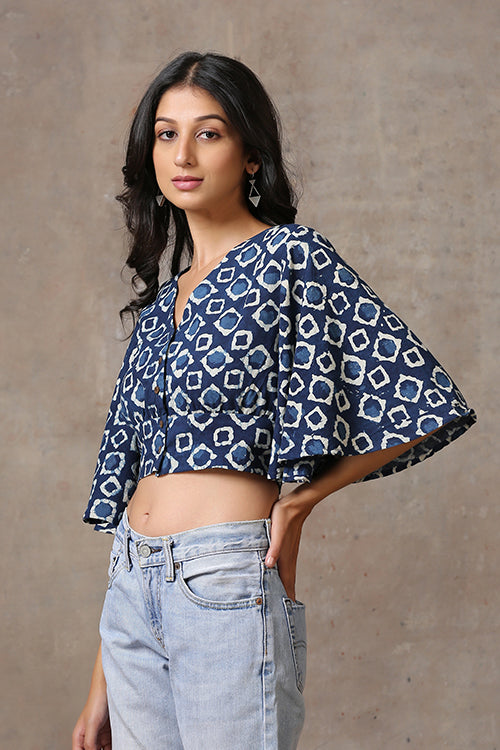 Okhai 'Blossoming' Pure Cotton Hand Block Printed Top - Image 3