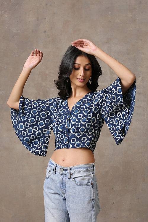 Okhai 'Blossoming' Pure Cotton Hand Block Printed Top - Image 5