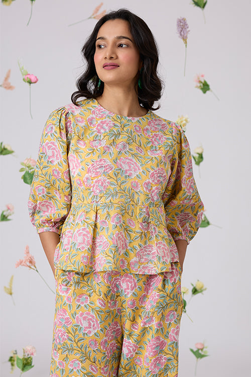 Okhai Patang Handblock Printed Pure Cotton Top - Image 2