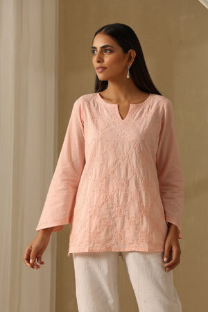 Okhai Aayat Chikankari Pure Cotton Top