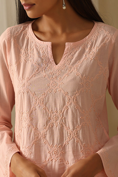 Okhai Aayat Chikankari Pure Cotton Top - Image 2