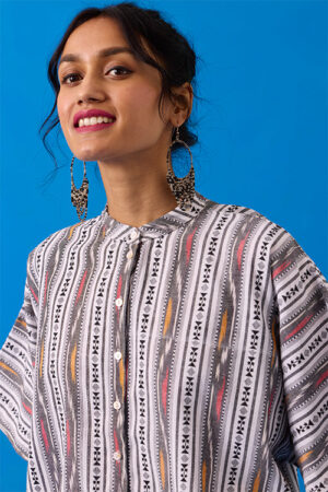 Okhai Bandha Hand-Embroidered Pure Cotton Shirt