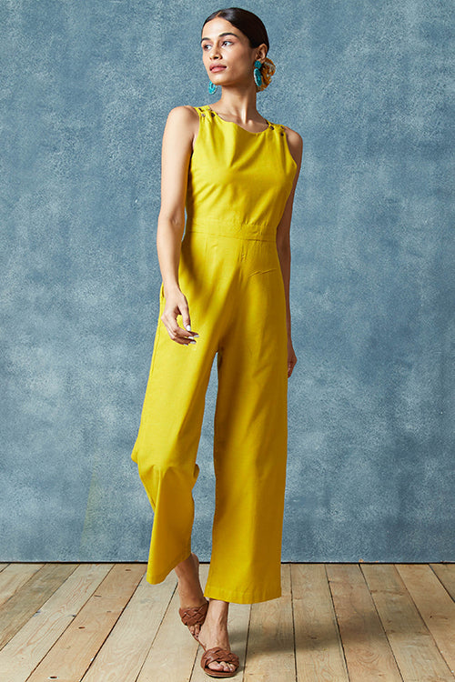 Okhai 'Passion Gleam' Handwoven Pure Cotton Jumpsuit - Image 2