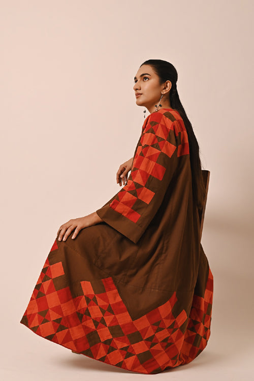 Rangsutra Rishta Long Brown Ralli Jacket - Image 7